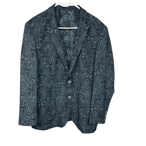 Luchiano Visconti Blue Paisley Sport Sportcoat, Approx 44R - Picture 1 of 6